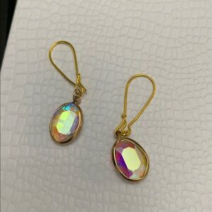 Elegant crystal and Gold tone Drop Earrings